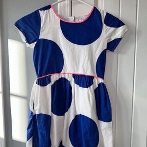 Carter's Girls Dress. Button back. Size 8. White with blue polka dots Worn once.